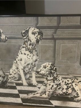 Dalmatian Duo Black & White Canvas Art by